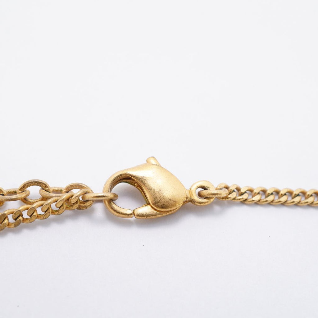 Dior Necklace Logo Oval Gold Plated Rhinestone — view 4