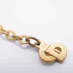 Dior Necklace Logo Oval Gold Plated Rhinestone — view 8