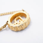 Dior Necklace Logo Oval Gold Plated Rhinestone — view 7