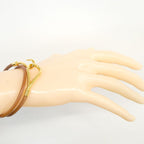 Hermes Bracelet Jumbo Hook Gold Plated Leather Brown — view 6