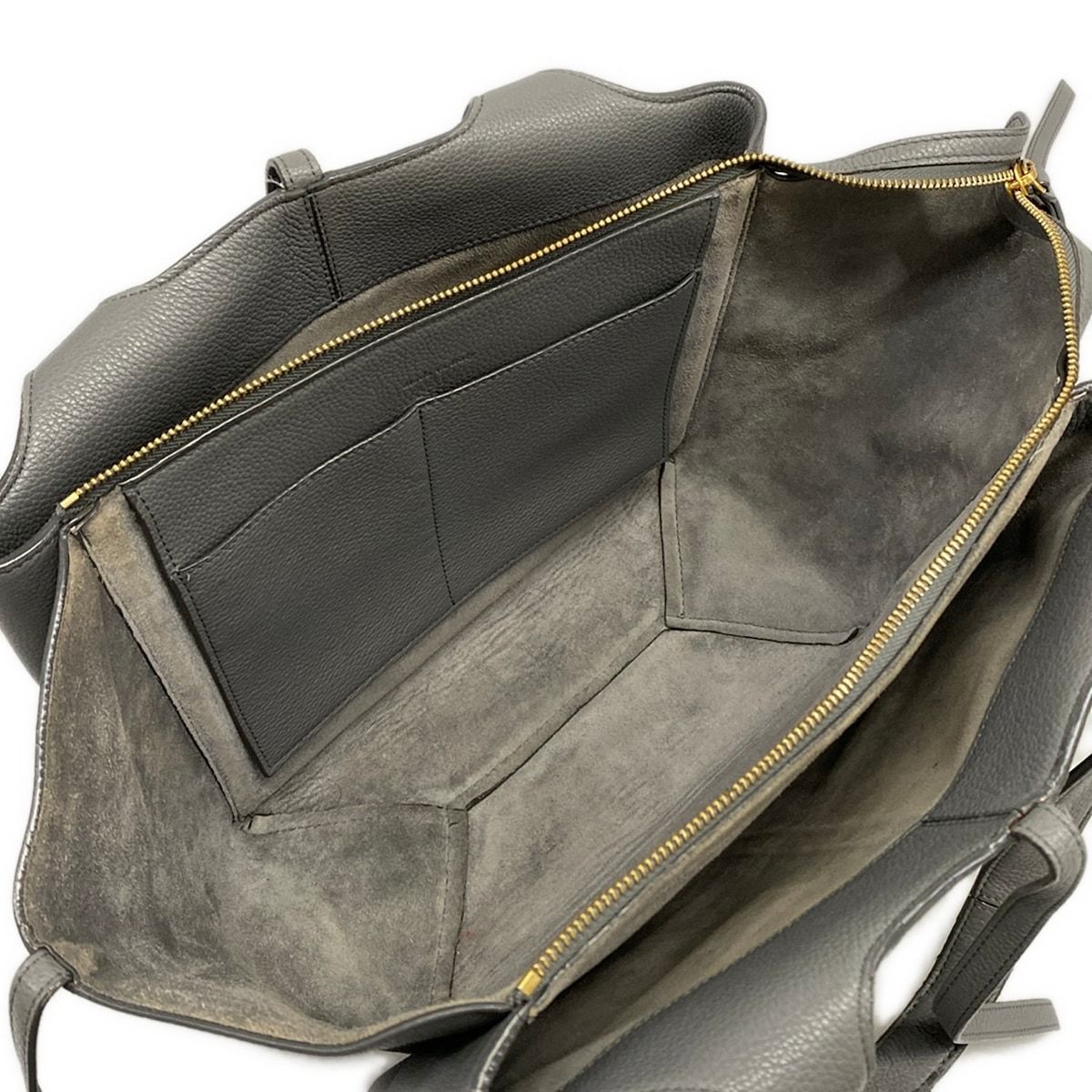 Celine Shoulder Bag Trifold Gray Leather — view 7