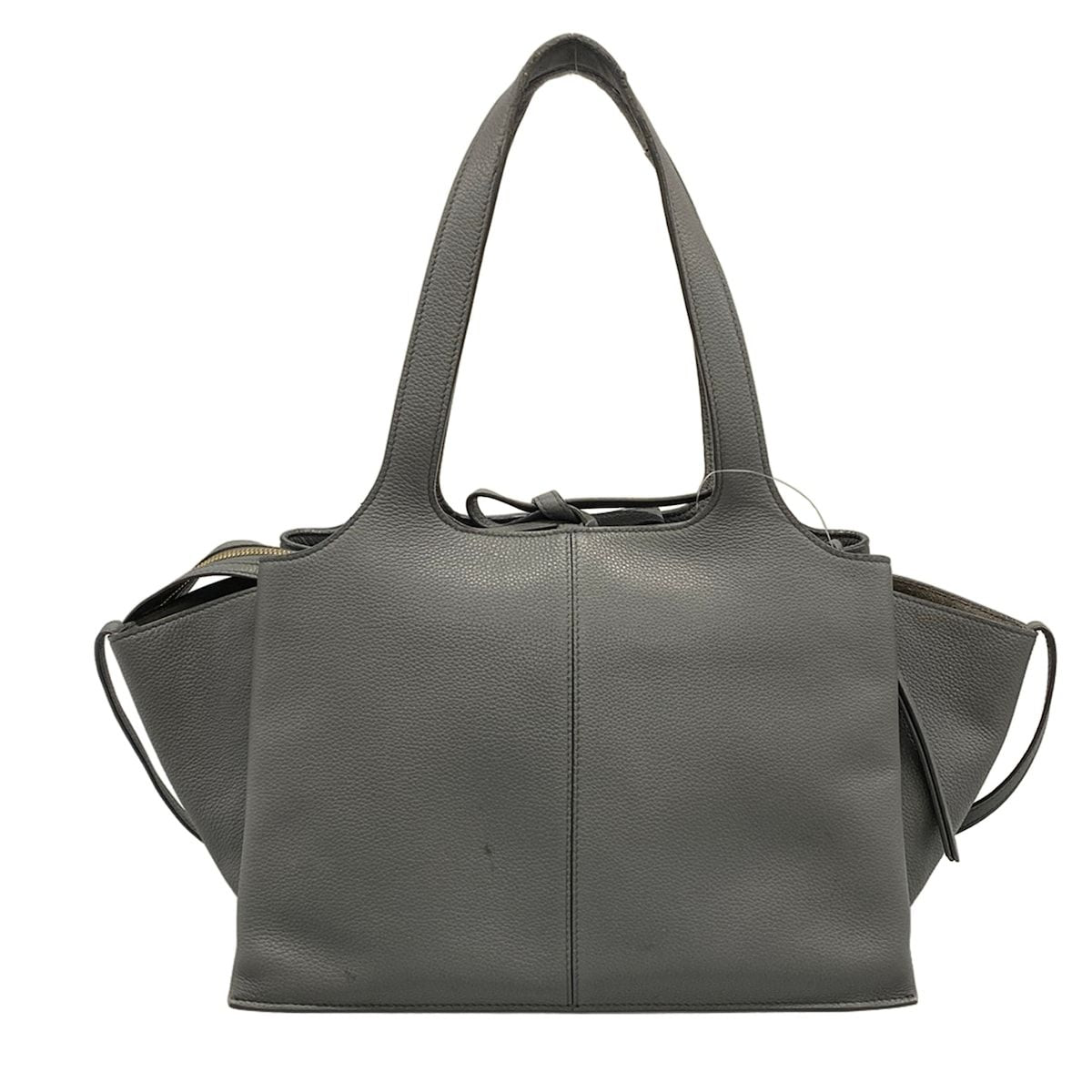 Celine Shoulder Bag Trifold Gray Leather — view 3