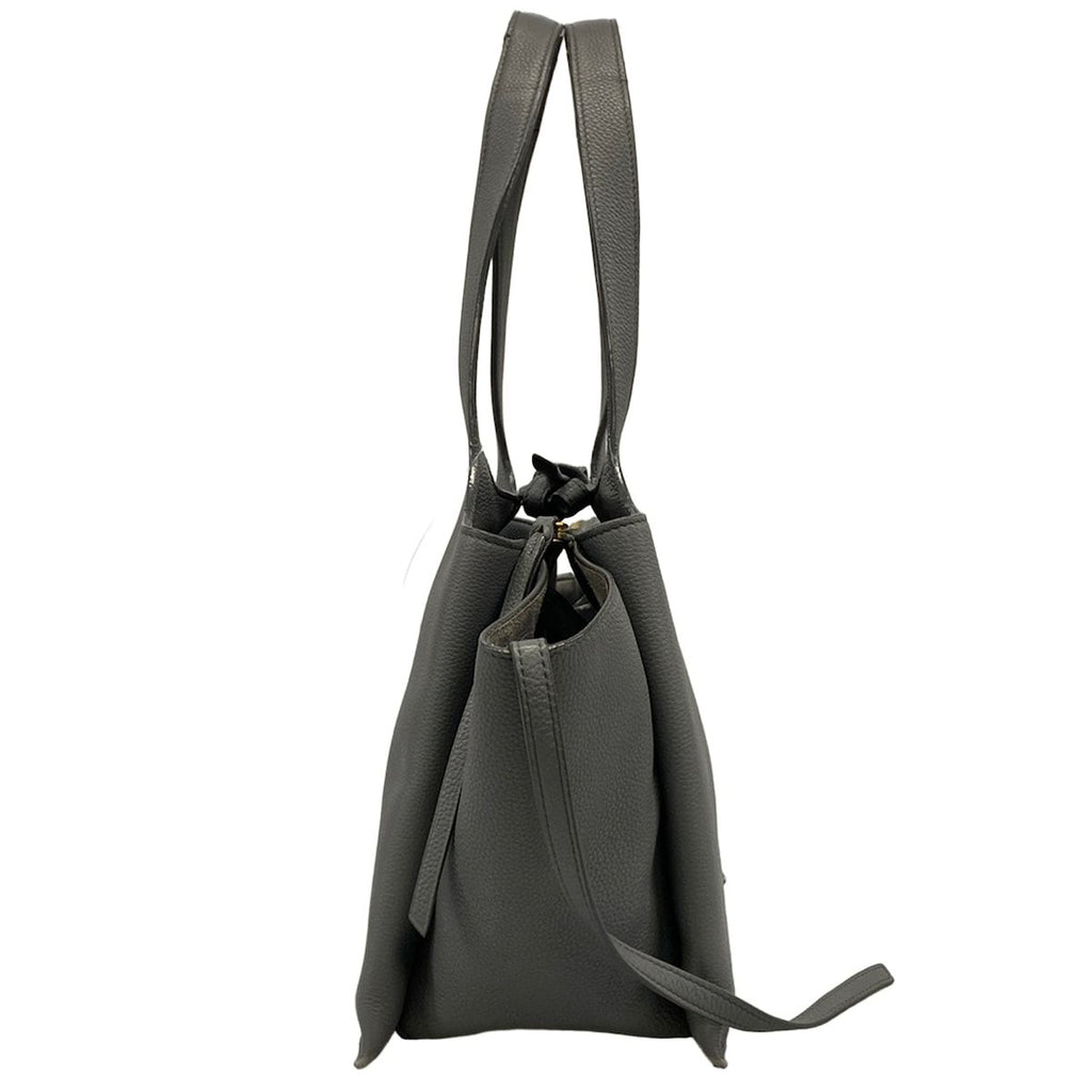 Celine Shoulder Bag Trifold Gray Leather — view 2