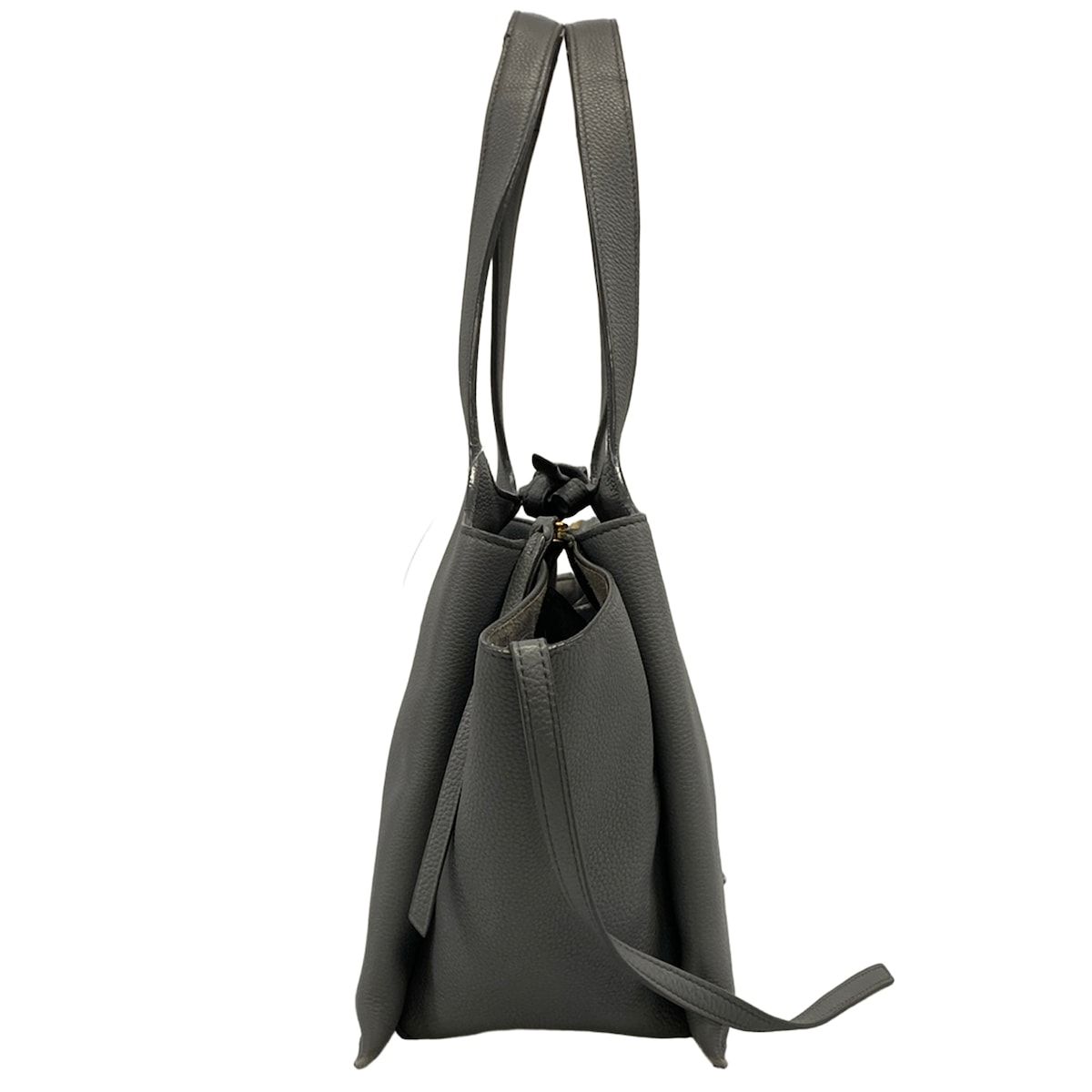 Celine Shoulder Bag Trifold Gray Leather — view 2