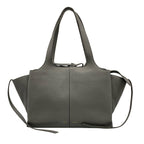 Celine Shoulder Bag Trifold Gray Leather