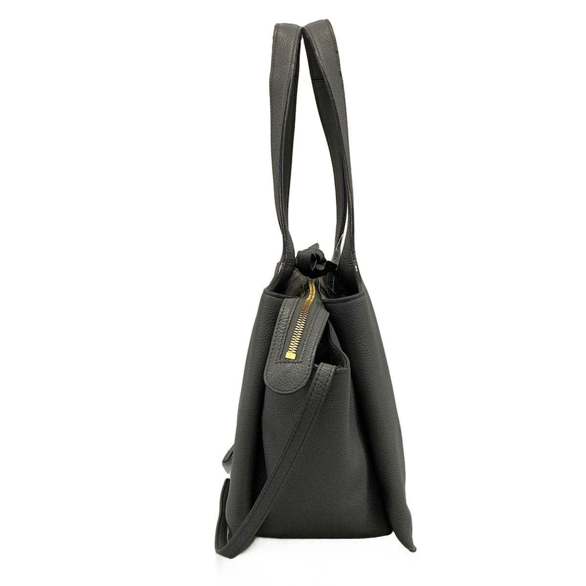 Celine Shoulder Bag Trifold Gray Leather — view 4