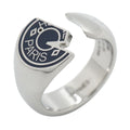 Hermes Ring Carrousel Metal Silver Navy