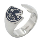 Hermes Ring Carrousel Metal Silver Navy