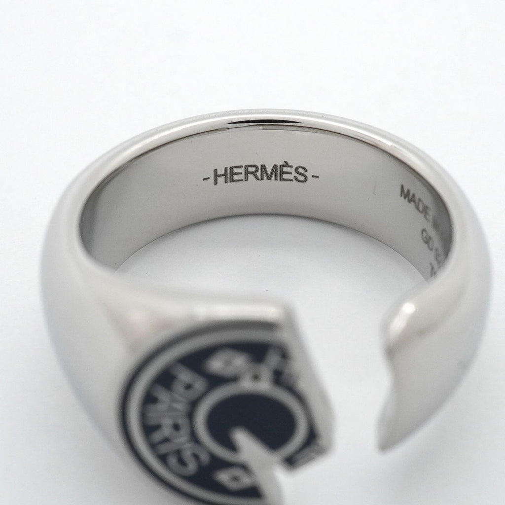 Hermes Ring Carrousel Metal Silver Navy — view 4