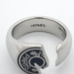 Hermes Ring Carrousel Metal Silver Navy — view 4