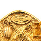 Chanel Earrings Vintage Quilted Diamond Shape Gold Plated — view 4