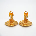 Chanel Earrings Vintage Quilted Diamond Shape Gold Plated — view 7