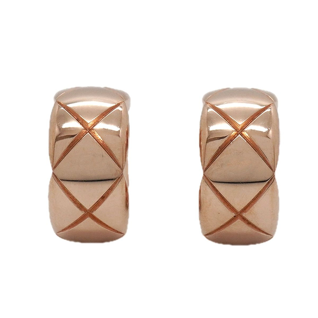 Chanel Earrings Coco Crush Beige Gold 18K Pink