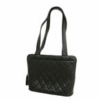 Chanel Tote Bag Quilted Lambskin Black Gold