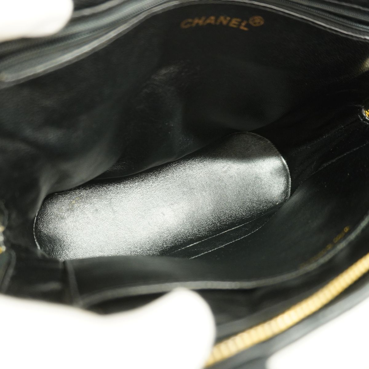 Chanel Tote Bag Quilted Lambskin Black Gold — view 4
