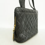 Chanel Tote Bag Quilted Lambskin Black Gold — view 2
