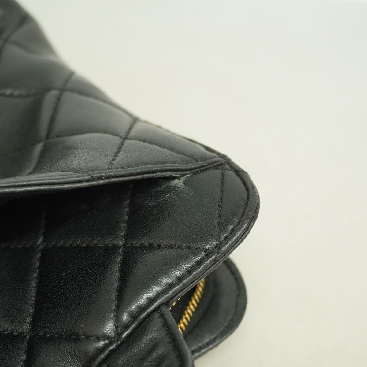 Chanel Tote Bag Quilted Lambskin Black Gold — view 8