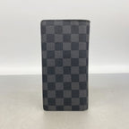 Louis Vuitton Wallet Damier Graphite Portefeuille Brazza Black Gray — view 7