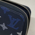 Louis Vuitton Wallet Monogram Shadow Zippy Horizontal Navy Blue — view 5