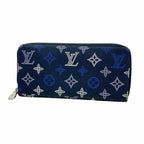 Louis Vuitton Wallet Monogram Shadow Zippy Horizontal Navy Blue