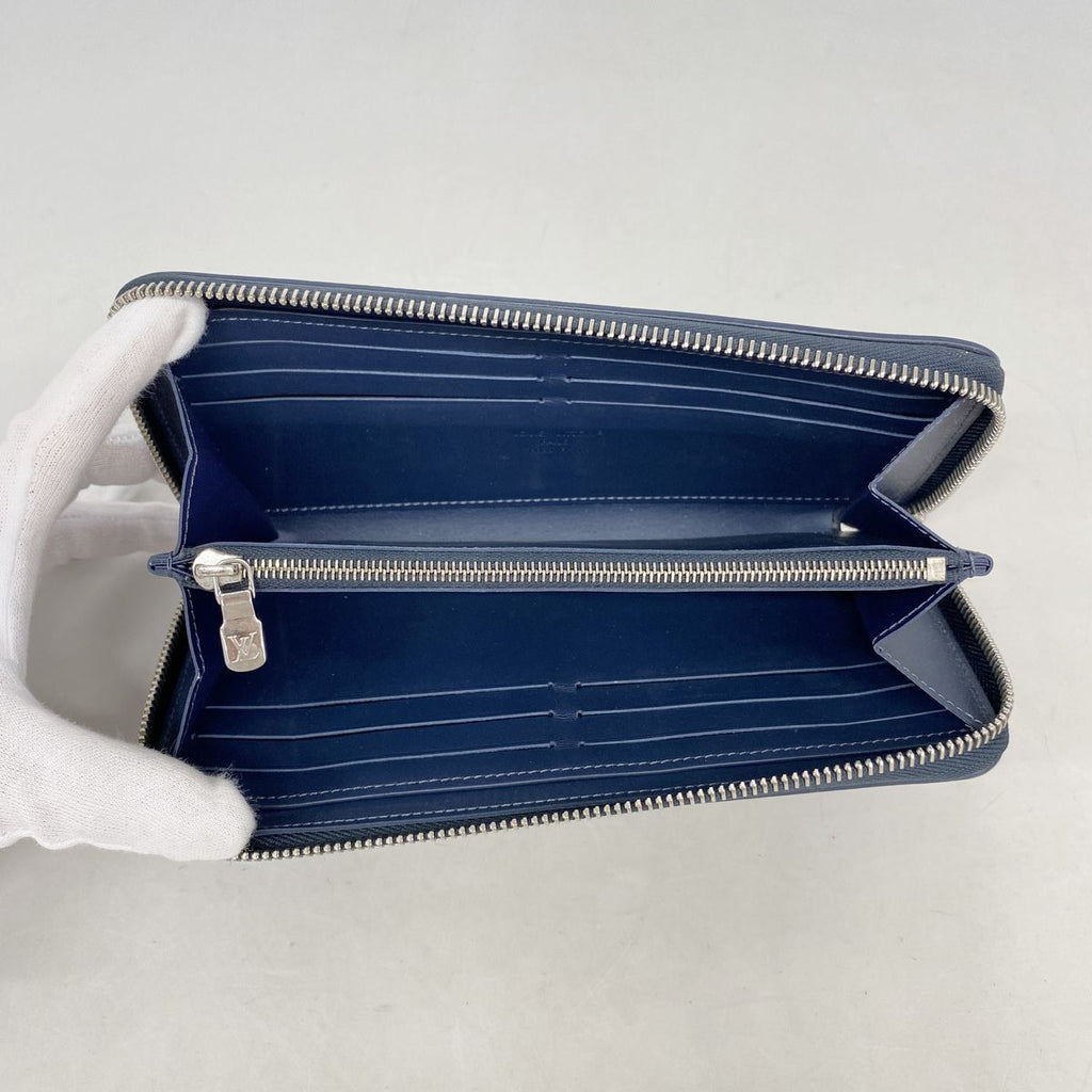 Louis Vuitton Wallet Monogram Shadow Zippy Horizontal Navy Blue — view 3