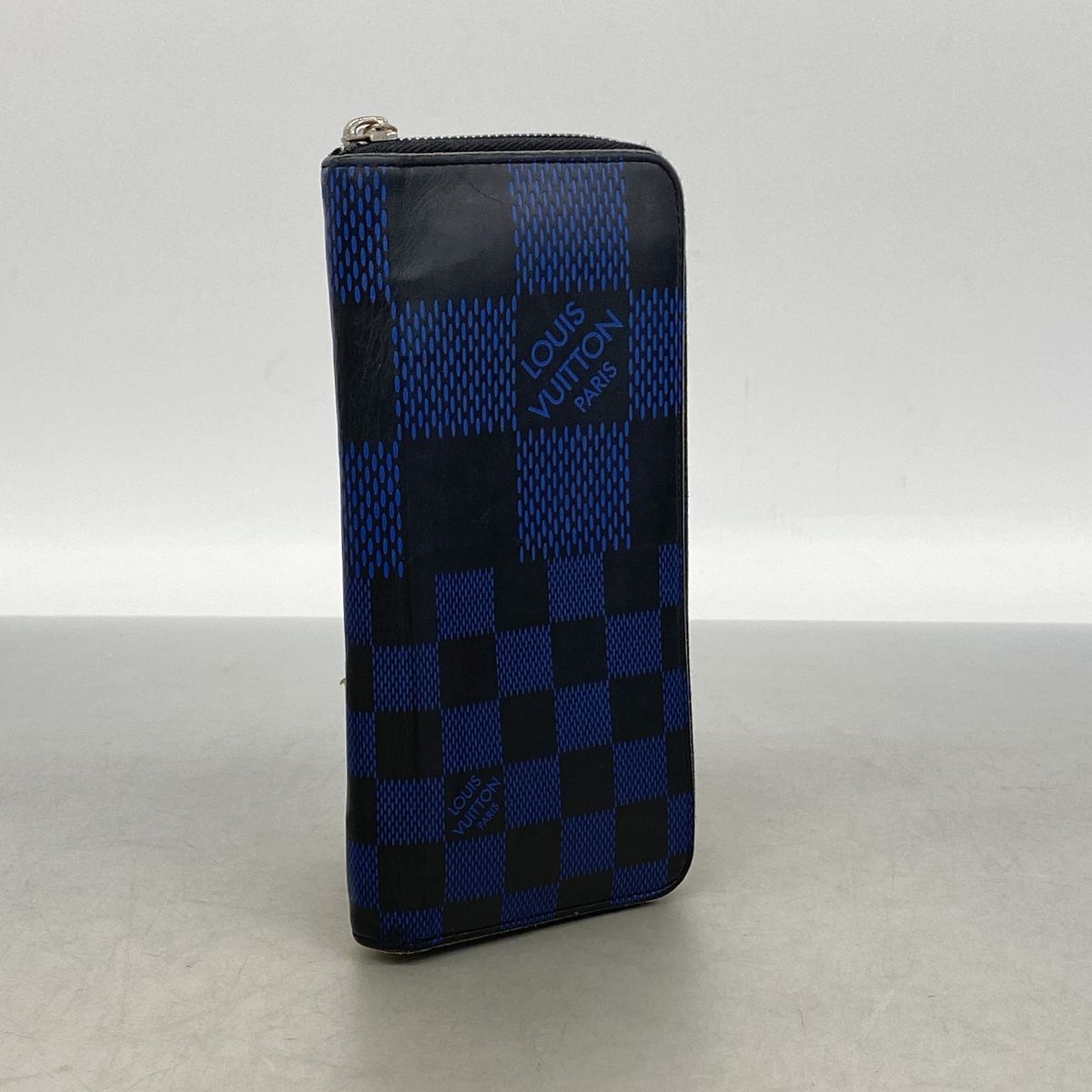Louis Vuitton Wallet Damier Infini 3D Zippy Vertical Black Blue — view 2