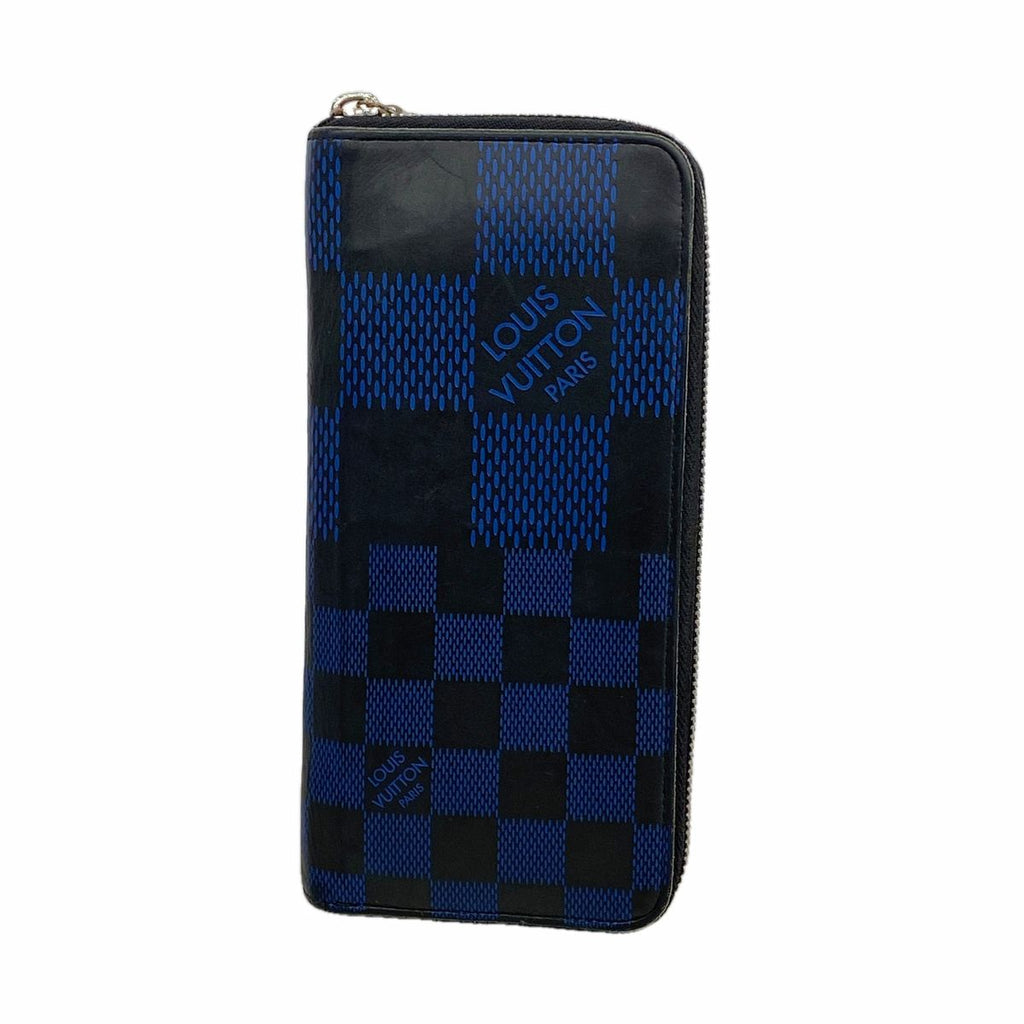 Louis Vuitton Wallet Damier Infini 3D Zippy Vertical Black Blue