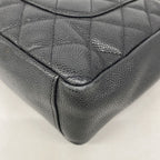 Chanel Chain Tote Bag Quilted Caviar Leather Black Gold — view 6