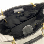 Chanel Chain Tote Bag Quilted Caviar Leather Black Gold — view 4