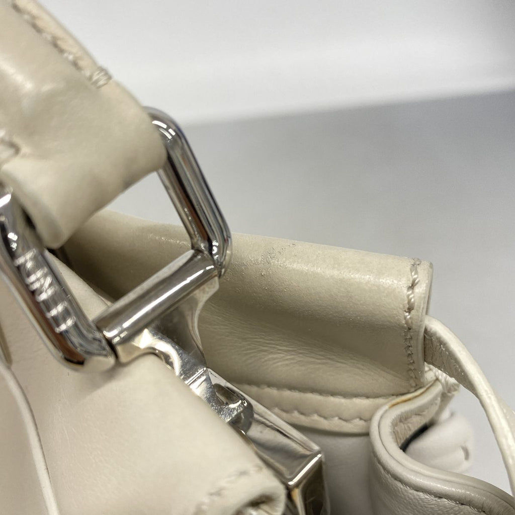 Fendi Handbag Peekaboo Leather White Silver — view 6