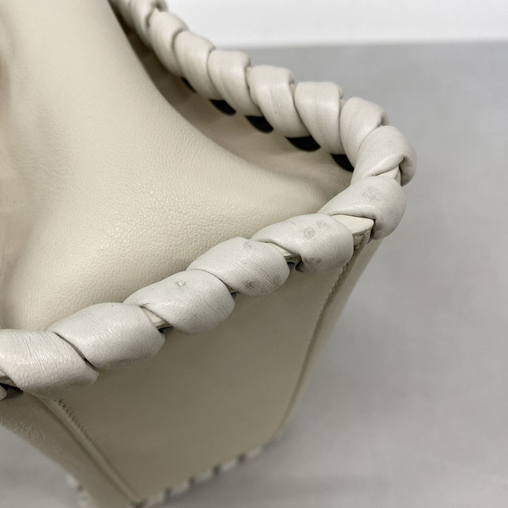 Fendi Handbag Peekaboo Leather White Silver — view 7
