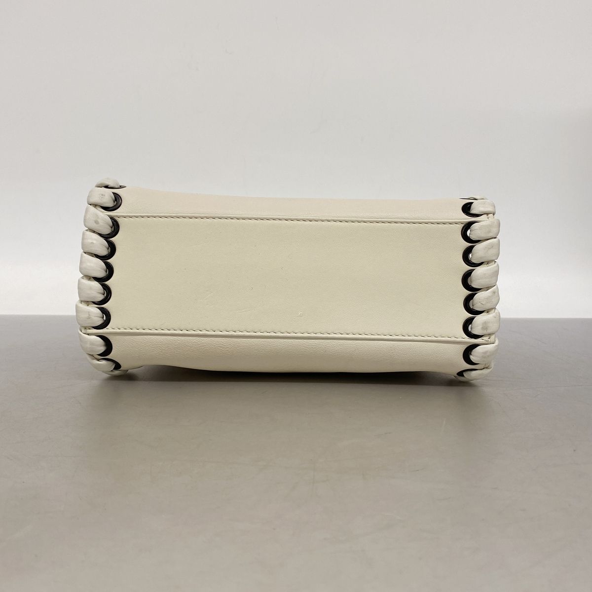 Fendi Handbag Peekaboo Leather White Silver — view 3