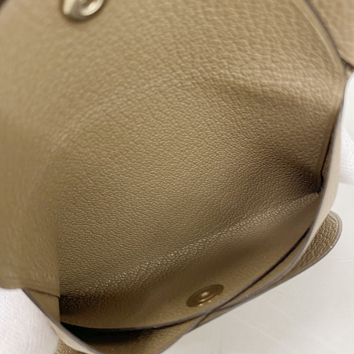 Hermes Coin Purse Calvi Duo Chevre Mysore Etoupe Silver — view 3