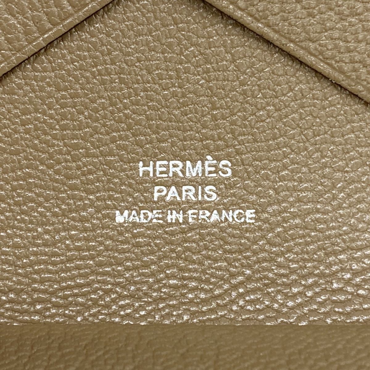 Hermes Coin Purse Calvi Duo Chevre Mysore Etoupe Silver — view 4