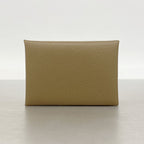 Hermes Coin Purse Calvi Duo Chevre Mysore Etoupe Silver — view 8