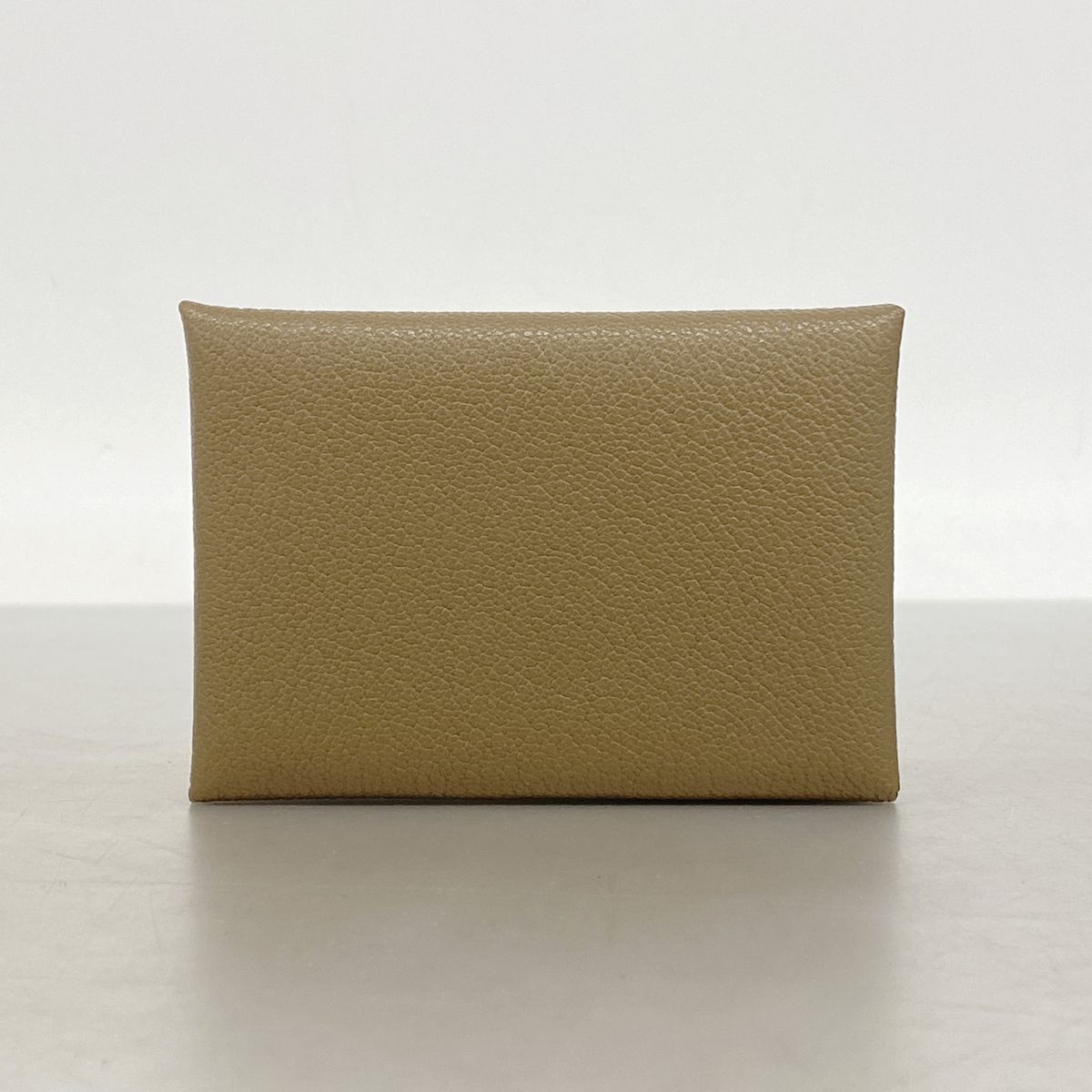 Hermes Coin Purse Calvi Duo Chevre Mysore Etoupe Silver — view 8