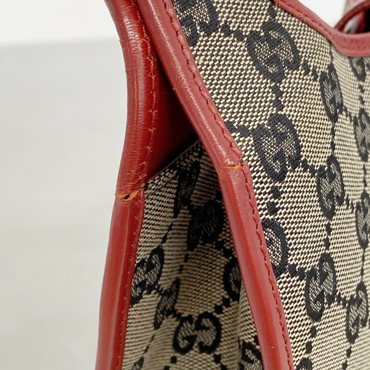 Gucci Handbag GG Canvas Jackie Beige Red Champagne Gold — view 7