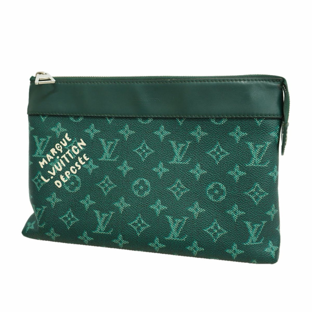 Louis Vuitton Clutch Monogram Heritage Pochette Voyage Souple Green