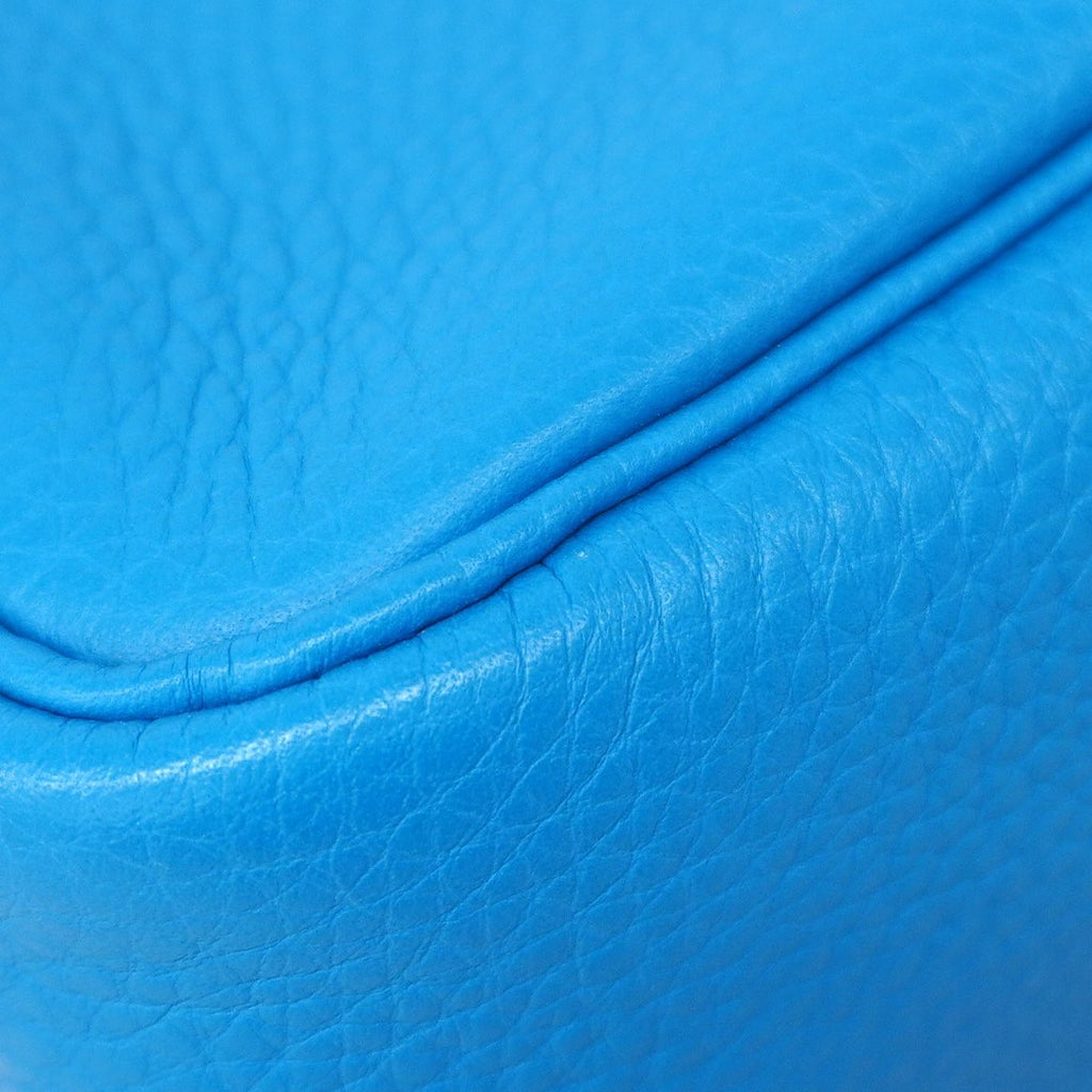 Hermes Handbag Lindy Taurillon Clemence Blue Zanzibar Malachite Silver 2-Way Bag — view 6
