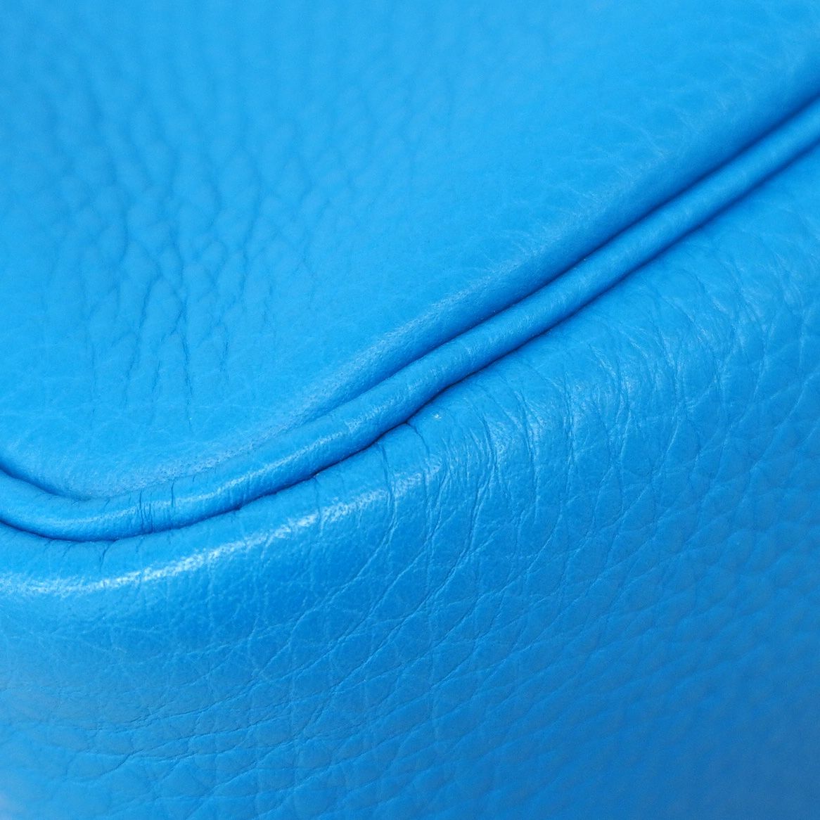 Hermes Handbag Lindy Taurillon Clemence Blue Zanzibar Malachite Silver 2-Way Bag — view 6