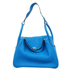 Hermes Handbag Lindy Taurillon Clemence Blue Zanzibar Malachite Silver 2-Way Bag