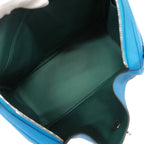 Hermes Handbag Lindy Taurillon Clemence Blue Zanzibar Malachite Silver 2-Way Bag — view 4