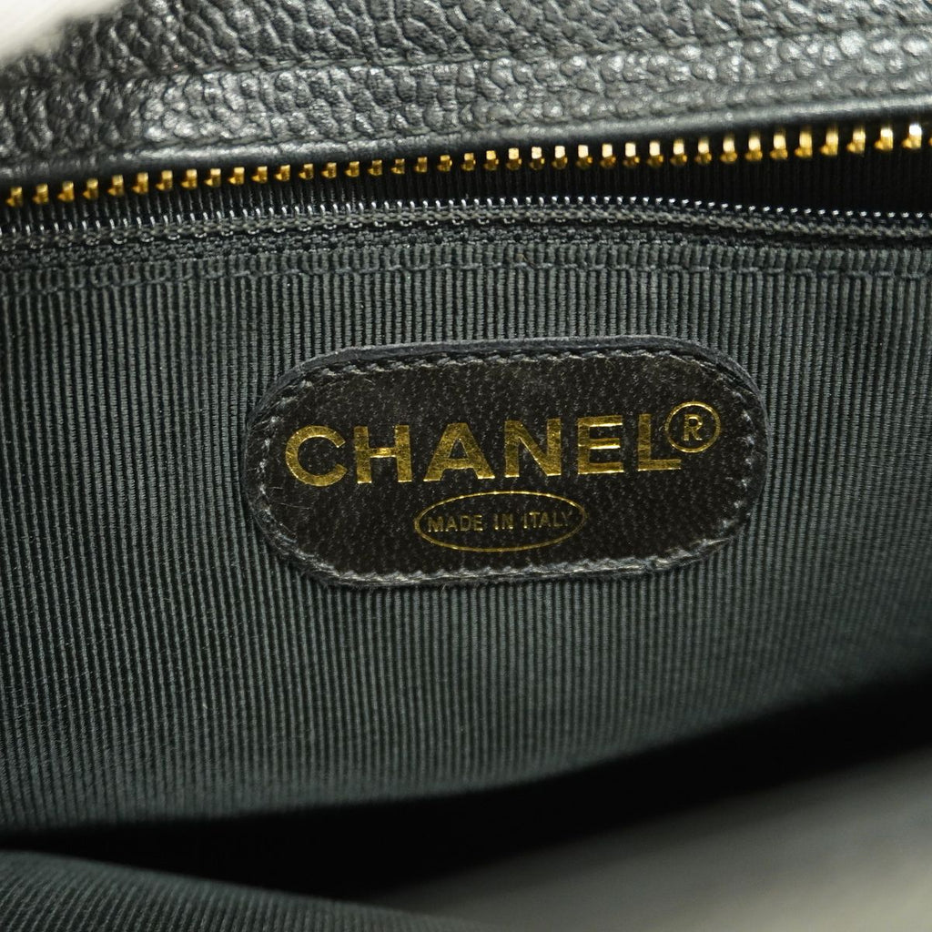 Chanel Shoulder Bag Triple Coco Caviar Leather Black Gold — view 5