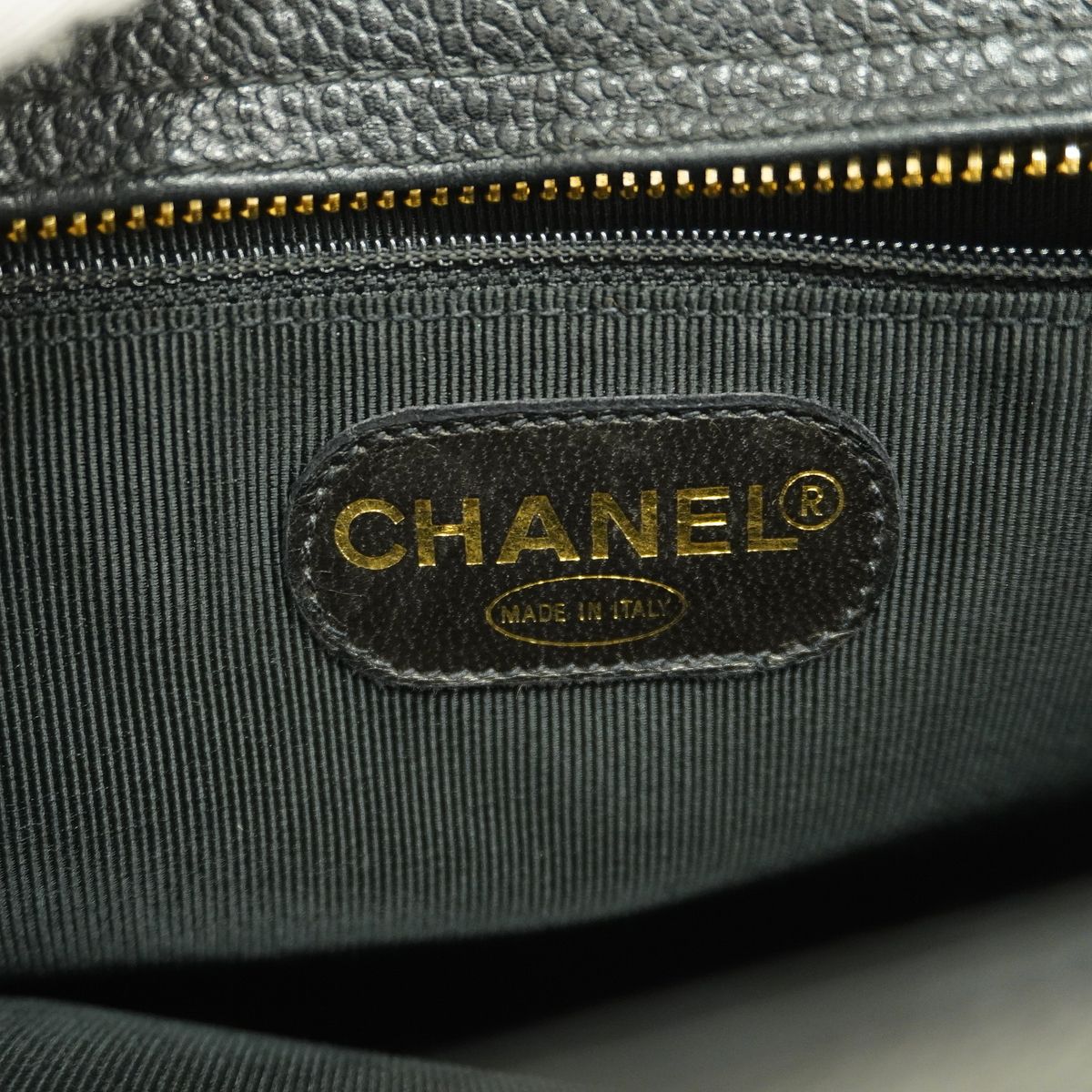 Chanel Shoulder Bag Triple Coco Caviar Leather Black Gold — view 5