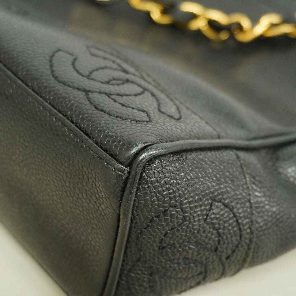 Chanel Shoulder Bag Triple Coco Caviar Leather Black Gold — view 7