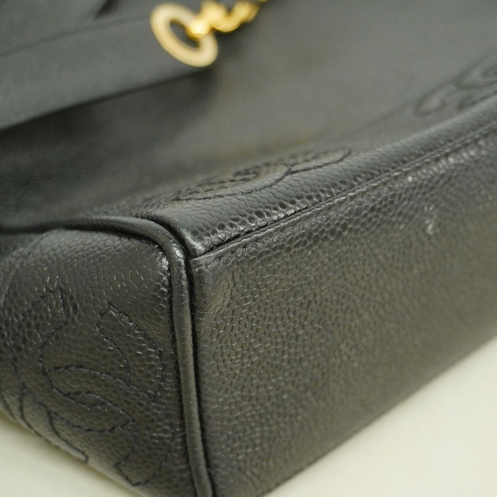 Chanel Shoulder Bag Triple Coco Caviar Leather Black Gold — view 6