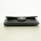 Chanel Shoulder Bag Quilted Caviar Leather Black Champagne Gold — view 3