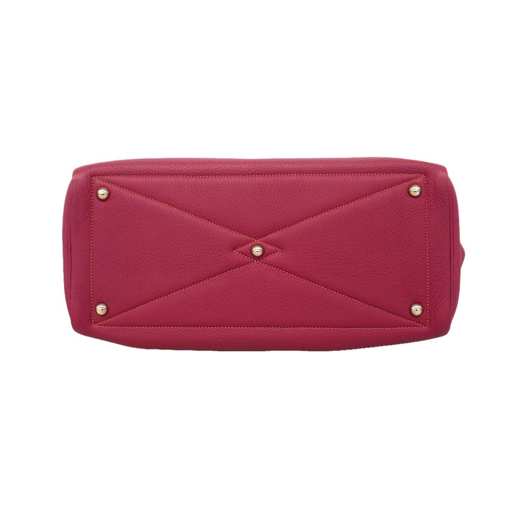 Hermes Handbag Victoria 35 Taurillon Clemence Ruby Silver — view 3