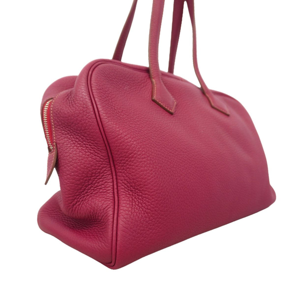 Hermes Handbag Victoria 35 Taurillon Clemence Ruby Silver — view 2