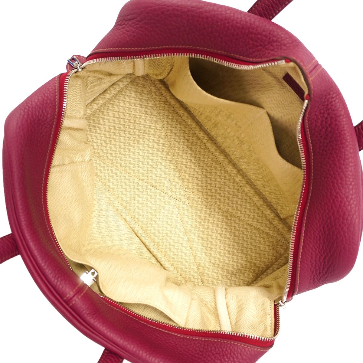 Hermes Handbag Victoria 35 Taurillon Clemence Ruby Silver — view 4